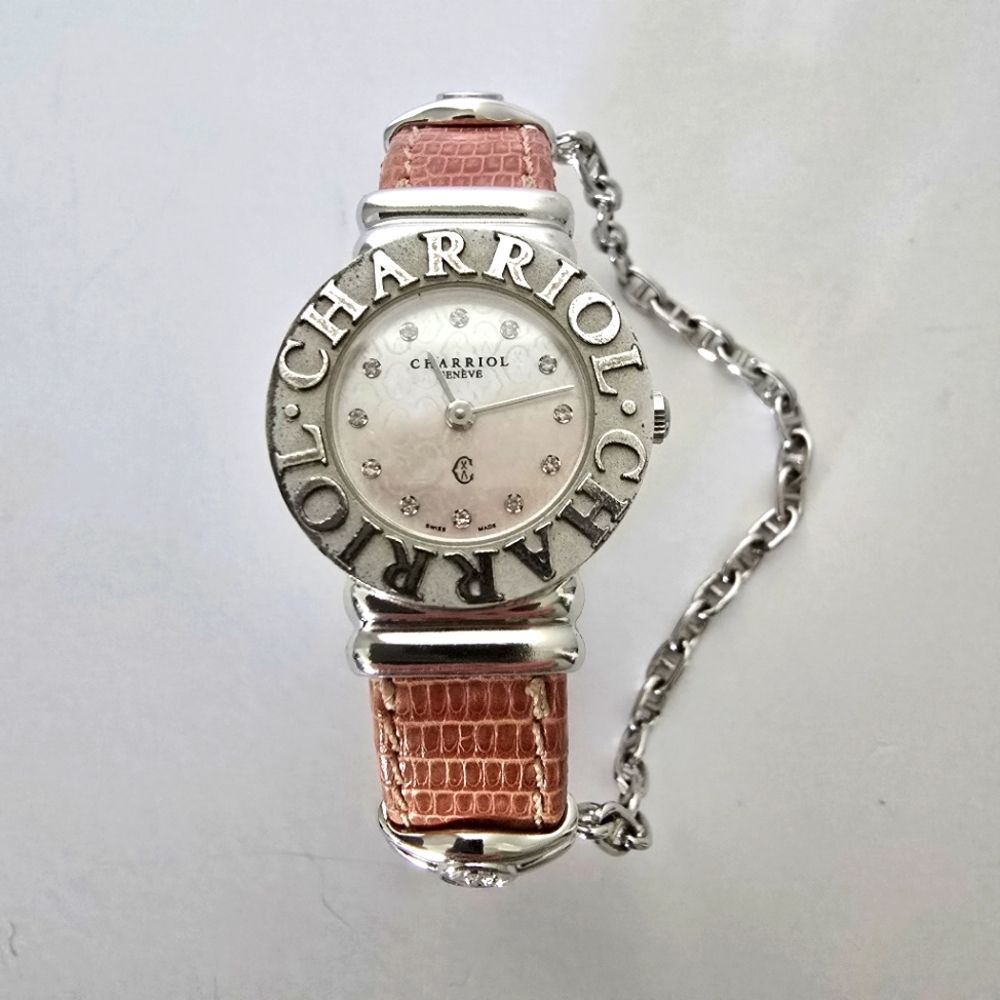 Charriol Saint-Tropez 12P Diamond Sterling Silver Water Resistant Watch